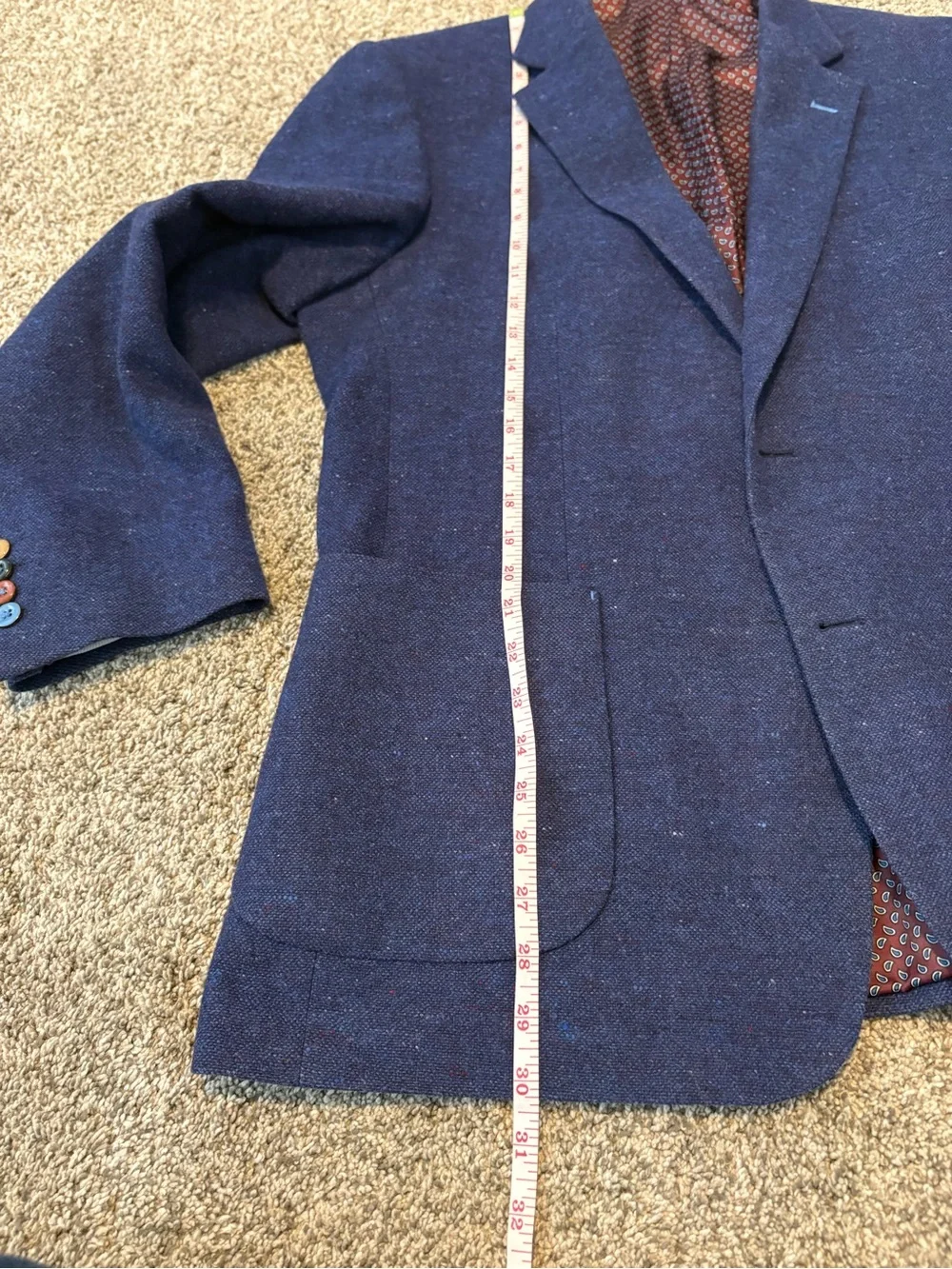 Tweed Renoir artwear blazer sports coat 44 navy
